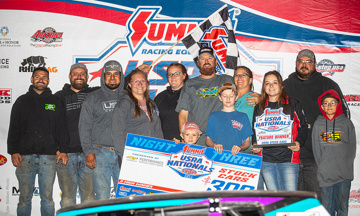 Bryan Bennett of Tularosa won the second of two Medieval USRA stock Car main events.